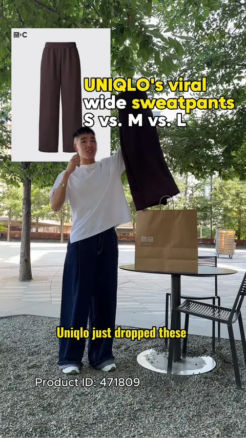 video cover: size testing uniqlo c's viral wide sweatpants