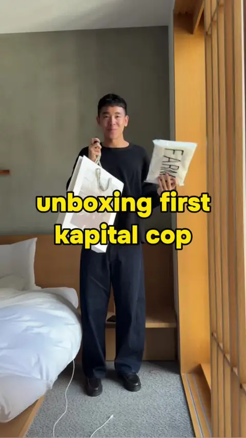 video cover: FYI kapital doesn’t let u try on shirts in store (this makes sense bc ppl r smelly)