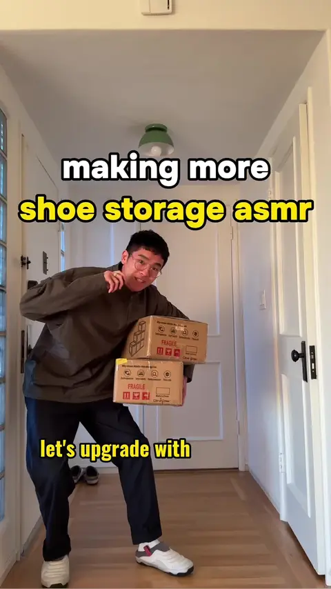 video cover: making some shoe storage asmr for the first time
