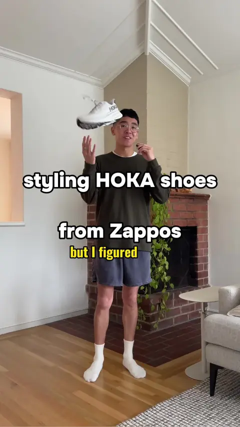 video cover: styling chunky HOKA running shoes from @Zappos link in bio to shop with 365 day returns…