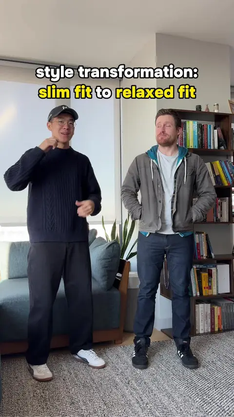 video cover: taking my friend personal shopping and changing from a slim fit to relaxed / wide fit look