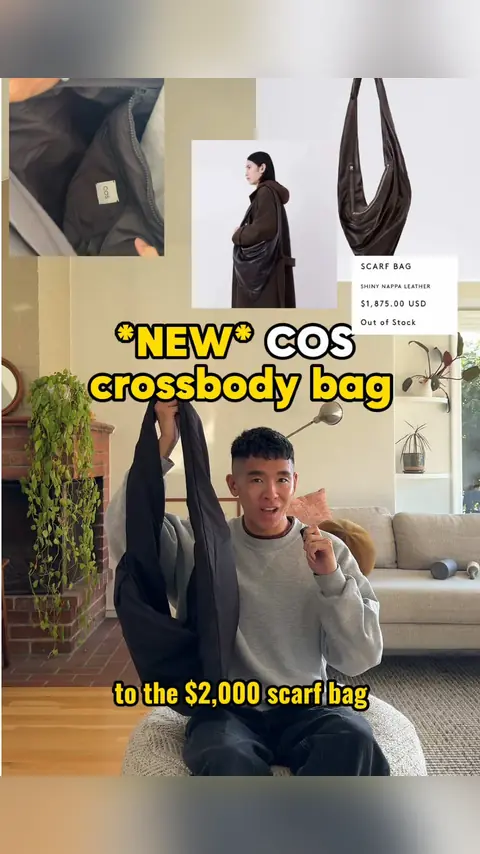 video cover: NEW crossbody bag from COS, an affordable alternative to the scarf bag from lemaire kite…